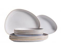 MÃ¤ser, Serie Il lago, 4Â Set di piastre di set in blu chiaro, piatti di ceramica, piatti, Sottopiatto per 4Â persone Servizio con 8 vassoi Hellblau