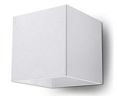 NOVITÃ! Applique Bianco per cucina e camera - alluminio - SOLLUX QUAD 1 SL.0059 lampada a muro Loft quadrata, stile minimalista, a luce singola LED G-9 *** LAMPADE - I prezzi più bassi su Amazon!