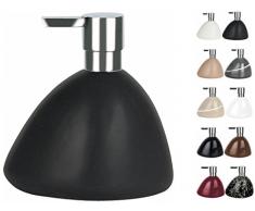 Spirella Etna - Dispenser per Sapone in Porcellana Dura, Colore: Nero/Bianco