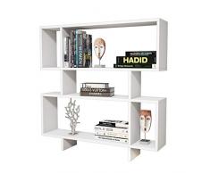 Homemania Libreria Hera Scaffale, Mobile - con Ripiani - da Salotto, Ufficio - Bianco in Legno, 100 x 20 x 100 cm