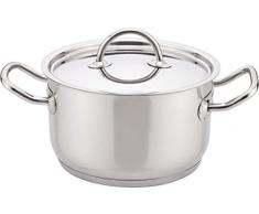 Kamberg - 0008078 - Pentola Professionnale 24 cm - Acciaio INOX ALTA QUALITA - Manico anti Calor Inox - Coperchio in Acciaio - Tutti Fornelli y induzione