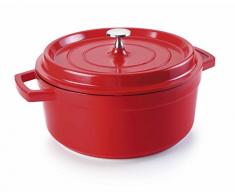 Lacor 25916- Casseruola rossa alluminio pressofuso d.16 cm