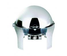 Pentole Agnelli COIX3100RO36 Linea Buffet Chafing Dish Rotondo Roll Top, con Coperchio a scomparsa, 45 x 36 cm