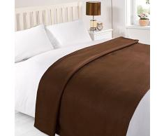 Tonys Textiles Morbidissima Coperta in Pile - per Divano/Poltrona - Cioccolato