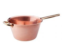 Pentole Agnelli ALCU16518 Paiolo con Manico e Maniglia in Ottone, Rame, 18 cm