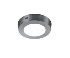 Trio Leuchten Trio 657010607 Cento Plafoniera, Luce a LED, Opaco e Acrilico Bianco, Nichel Satinato, 12 cm