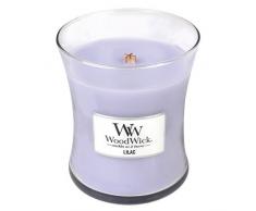 Woodwick Hourglass Lilla Candela Profumata in Giara di Vetro Medio, Blu, 9.9x9.8x11.9 cm