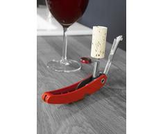 Vacuvin Corkscrew Cavatappi Apribottiglia, Acciaio Inossidabile, Rosso