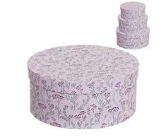 Dcasa Set di 3 scatole Rotonde con Bottone, per Decorazioni Festive e Articoli per la casa, Unisex, per Adulti, Colore: Unico