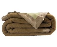 Pooh 11010010-300-B0A1 Inverno Liner Lana Vergine Coperta Blu/Ecru - 240 x 300 cm
