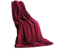 CelinaTex Quebec Coperta soffice Coperta in Microfibra Pile Coperta Giorno 150 x 200 cm Bordeaux