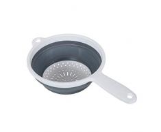 Addis Pop & Store Pieghevole Cibo colino con Manico, Bianco e Grigio