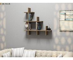 Homemania Mensola Alaska, Legno, Noce, 80x18x80 cm