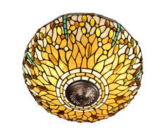 World Art, TWPD16511, Plafoniera dragonfly, Lampade Tiffany, 41 x 27 x 41 Cm