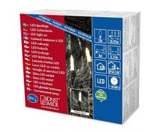 Konstsmide 6002-100 - Catena luminosa per grondaia, 20 LED a luce bianca calda, trasformatore esterno 24 V, cavo verde