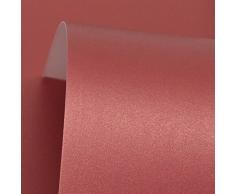 DALTON MANOR - Carta perlata, Formato A4, 300 g/mq, su Un Lato, Alta qualitÃ , 28 Colori, Colore: Rosso Ciliegia