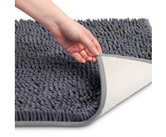Petti Artigiani Italiani Tappeto Bagno Tappetino Antiscivolo, Morbida Spugna Microfibra, Grigio, 50 x 80 cm