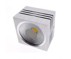 Wonderlamp COB LED lampada da soffitto di superficie, 7Â W, Argento, 6Â x 8Â x 8Â cm