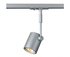 SLV monofase, Spot LED, faretto, Lampada a soffitto, Sistema a binari, Illuminazione da Interno / GU10, BIMA 1 QPAR51 50W Grigio Argento