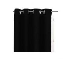 Soleil dOcre - 034010, Tenda isolante e oscurante, con occhielli inMetallo, in poliestere, Nero (schwarz), 140 x 250 cm