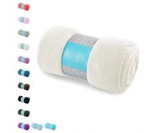 AmeliaHome Tyler Collection - Coperta in Microfibra e Pile, Morbida e Morbida, Poliestere, Beige, 170 x 210