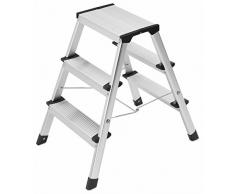 Hailo 4443-701 - L90 - Sgabello con 2 x 3 gradini (in Alluminio)