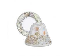 YANKEE CANDLE Everyday Gold & Pearl - Paralume Piccolo con Piatto per Candela