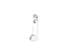 Allibert Porta spazzolino WC con Porta Rotolo di Carta igienica, Bianco