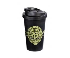 STAR WARS 12275 - Bicchiere Coffee To Go, in plastica a Doppia Parete, Yoda, ca. 400 ml