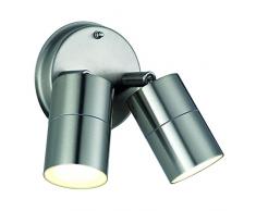 Luceco applique Twin esterno decorativo GU10, metallizzato, 13Â x 16Â x 10Â cm