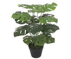 Leaf Foglia Artificiale Vaso Nero, 60 cm