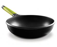 Castey Fundix 28 cm - 4 Litre Nonstick Cast Aluminium Induction Wok with Kiwi Removable Handle
