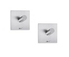 ZACK 40305 Duplo - Set di 2 Ganci portasciugamani in Acciaio Inox