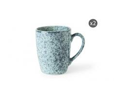 Excelsa Granito Set 2 Tazze Mug, Ceramica, Blu