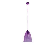 Sulion Glassy Lampada da Sospensione, Attacco E27, 60Â W, Viola, 21.5Â x 160Â cm, Violetto, 21.5 x 21.5 x 160 cm