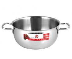 Home in Rombo Home Casseruola Inox Due Manici Cm22 Pentole E Preparazione Cucina, Acciaio Inossidabile, 22 cm
