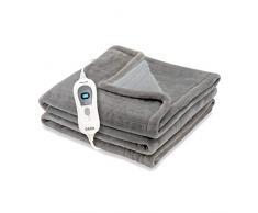 Daga Flexy Heat Softy Fleece Coperta Elettrica, 120W Grigio (150 x 100 cm), 150cm X 100cm