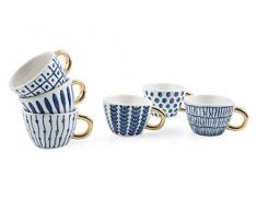 Villa dâEste Home Tivoli 2195457 Masai Blue Set 6 TAZZINE Caffe, Gres