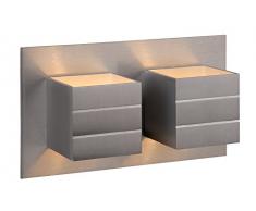 Lucide 17282/02/12 - Applique Bok 69B, 40 W, esclusiva, 2 x G9 230 V, colore: Cromato opaco