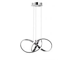WOFI Indigo Lampadario a Sospensione Integriert, 42 W, Chrom, 55 x 55 x 27 cm