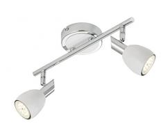 Briloner Leuchten Plafoniera con Faretti LED GU10, 5 W, Bianco