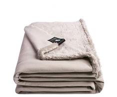 zoeppritz since 1828 Reborn Bliss - Coperta in Pelliccia Sintetica â Morbida e Lussuosa Coperta in Finta Pelliccia con Retro Liscio, Poliestere, 090 Clay, 140 x 190 cm