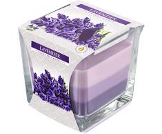 Viscio Trading 178340 Candela Profumata, Vetro/Cera, Viola, 8x8x8 cm