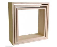 Artemio 14001967 Set di 3 mensole quadrate da Decorare, in Legno, Beige, 30 x 10 x 30 cm