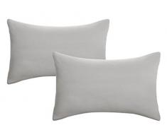 Biberna 0077144 Jersey di federe in 100% Cotone con Cerniera, Confezione da Pezzi, 40 x 60 cm, Colore: Grigio, 27 x 18 x 3 cm