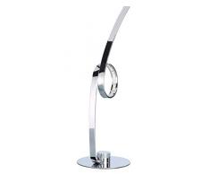 WOFI Lampada da Tavolo Integriert, 3 W, Chrom, 12 x 12 x 35 cm, con interruttore, metallo;acrilico