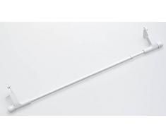 Home Maison 10015327 Press & Go - Bacchetta Estensibile per Tende, Montaggio Senza forature, Colore: Bianco