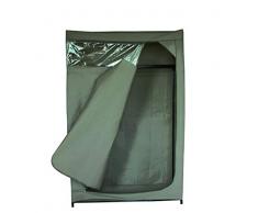 MSV 265 - Guardaroba in Polipropilene Non Tessuto + Tubo di Metallo, Dimensioni 116 x 50 x 178 cm, Colore: Celeste/Nero