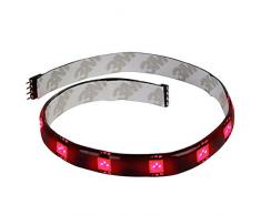 SilverStone SST-LS01R - striscia di led per il modding del PC, illuminazione Bright rosso, 30cm, 15LEDs