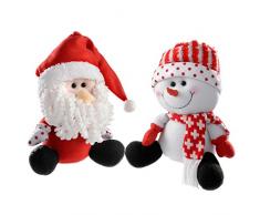 WeRChristmas seduto Babbo Natale e pupazzo di neve decorazioni di Natale, 25Â cmÂ âÂ rosso/bianco, set di 2